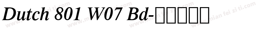 Dutch 801 W07 Bd字体转换